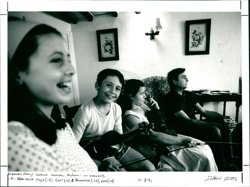 Albanian Family Seeking Musical Asylum in England - Vintage Photograph