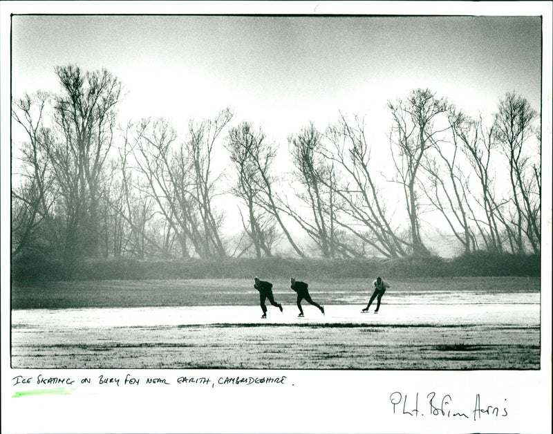 Ice Skating - Vintage Photograph