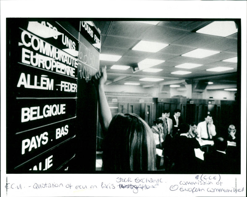 E.C.U Paris Stock Exchange - Vintage Photograph