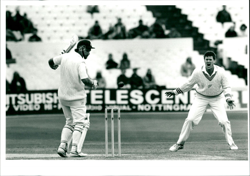 Cricket game, Tuesday, 12th June '90 - Vintage Photograph