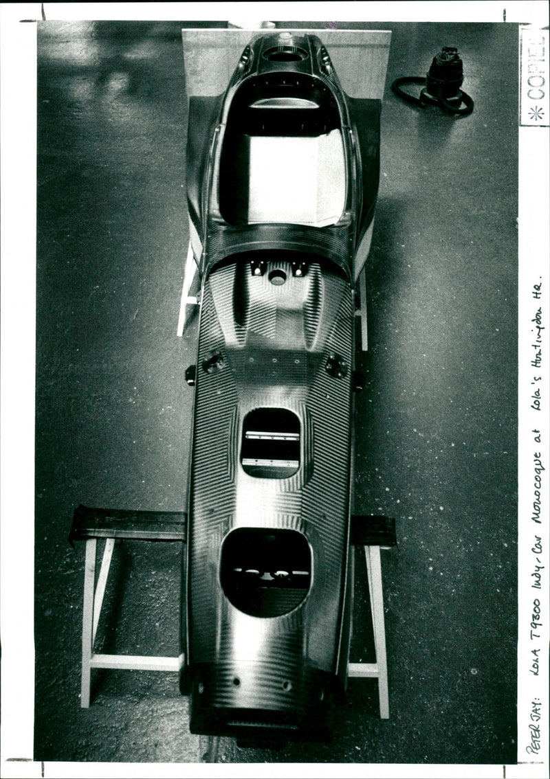 Lola T9300 Indy-car monocoque at Lola's Huntingdon HQ. - Vintage Photograph