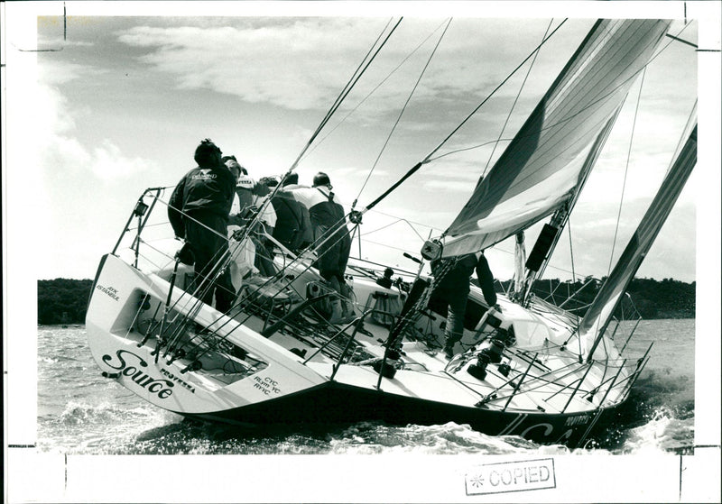 Men sailing ship - Vintage Photograph