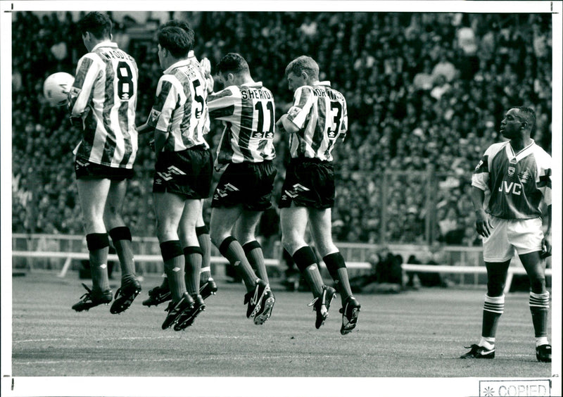 A football players practice - Vintage Photograph