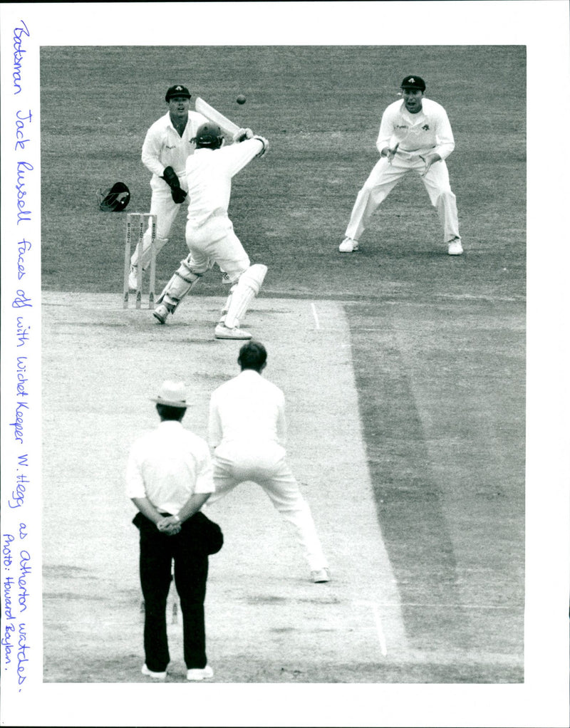 Batsman Jack Russell. - Vintage Photograph