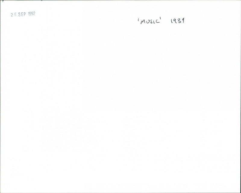 'Music' 1939 - Vintage Photograph