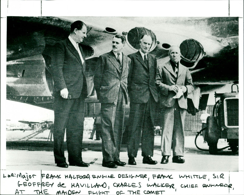 Frank Halford, Frank Whittle, Geoffrey de Havillamo and Charles Walicer. - Vintage Photograph