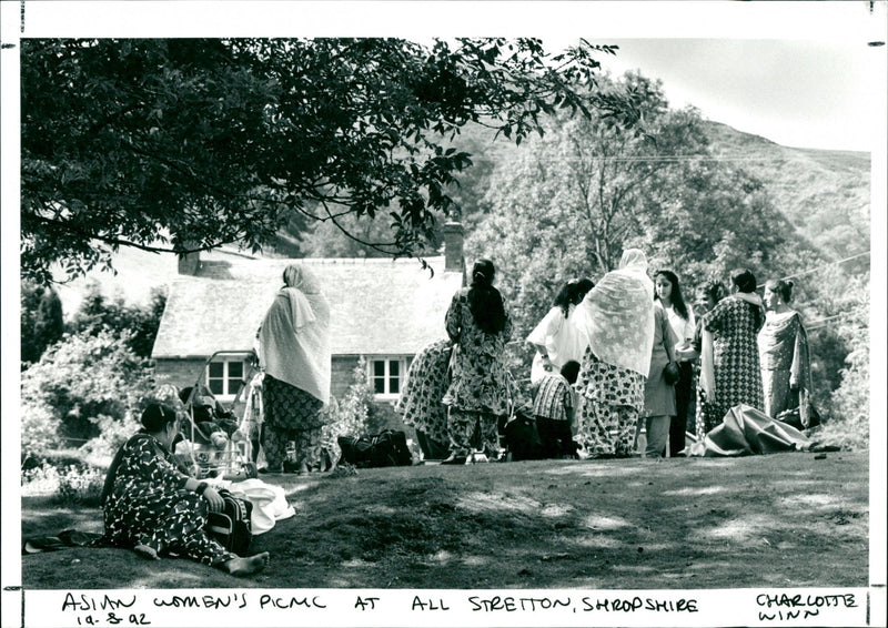 Asian Women's picnic - Vintage Photograph