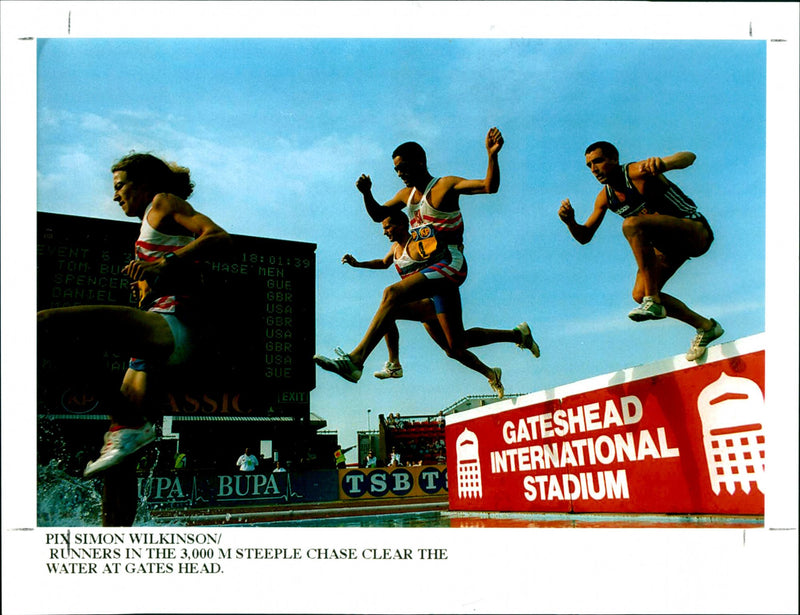 Runners in the 3,000 M Steeple Chase - Vintage Photograph