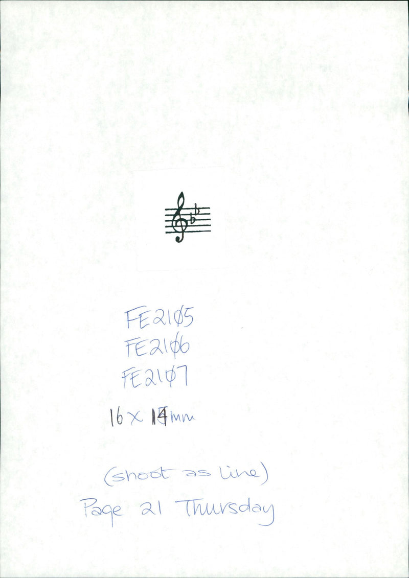 Treble Clef and flat musical symbol. - Vintage Photograph