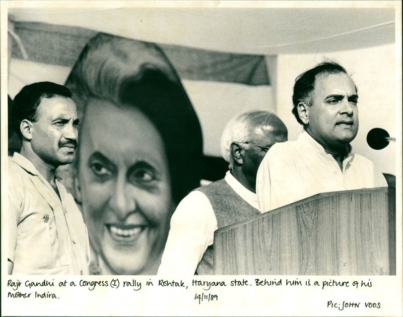 PM Rajiv Gandhi - Vintage Photograph
