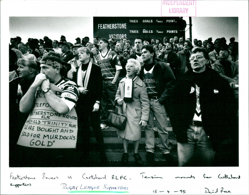 Rugby League Supporters - Vintage Photograph