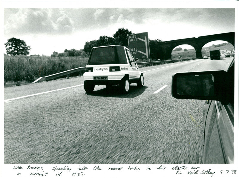 Karl Bowers in an Electric Car - Vintage Photograph