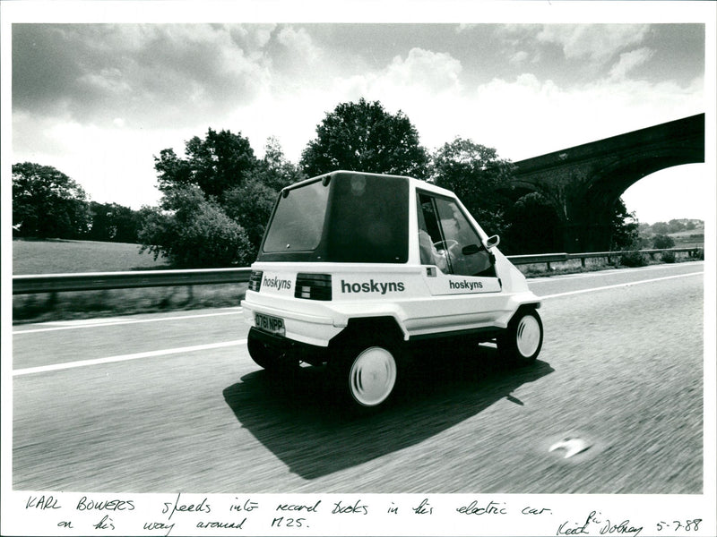 Karl Bowers in an Electric Car - Vintage Photograph
