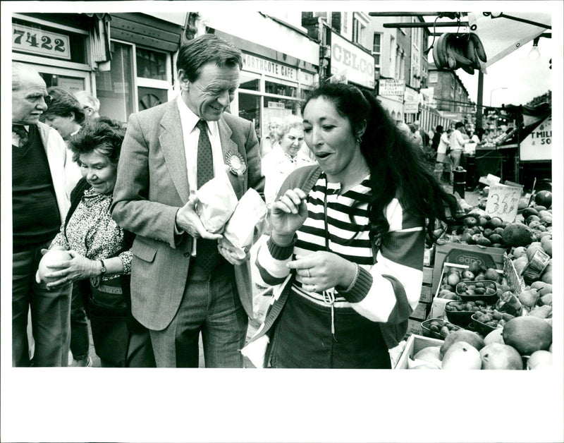 Alf Dubs - Labour Election Campaign - Vintage Photograph