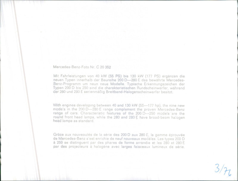 Mercedes Benz. - Vintage Photograph