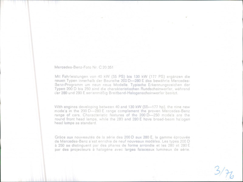 Mercedes Benz. - Vintage Photograph