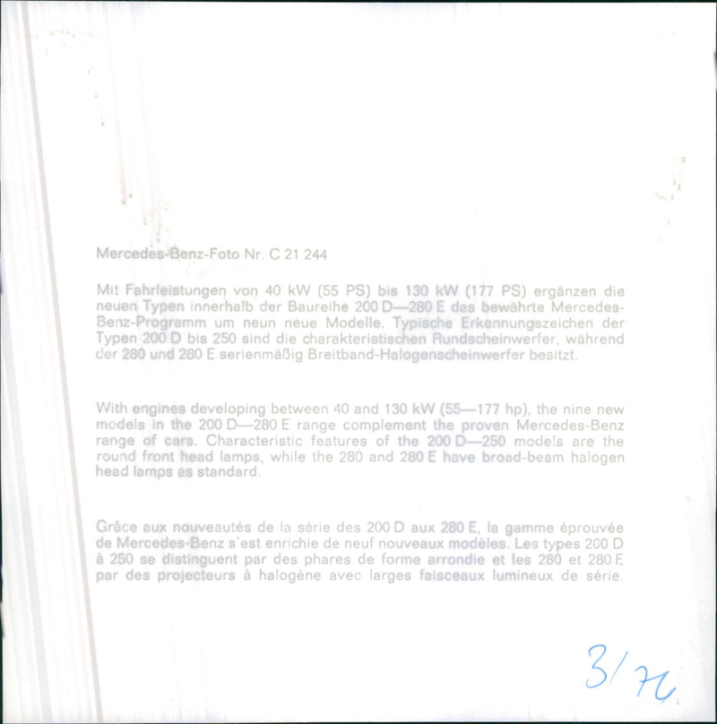 Mercedes Benz. - Vintage Photograph