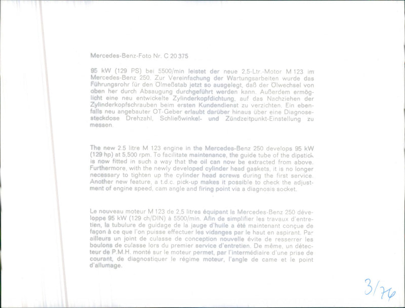 Mercedes Benz. - Vintage Photograph