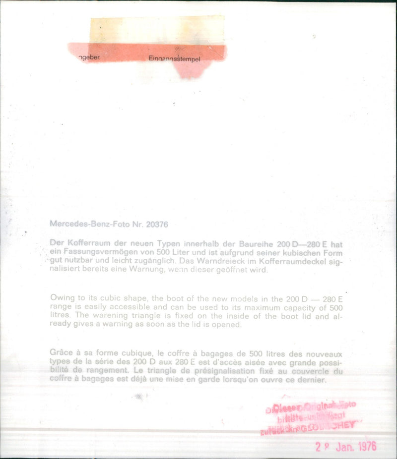 Mercedes Benz. - Vintage Photograph