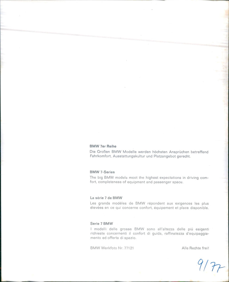 BMW 7-Series - Vintage Photograph