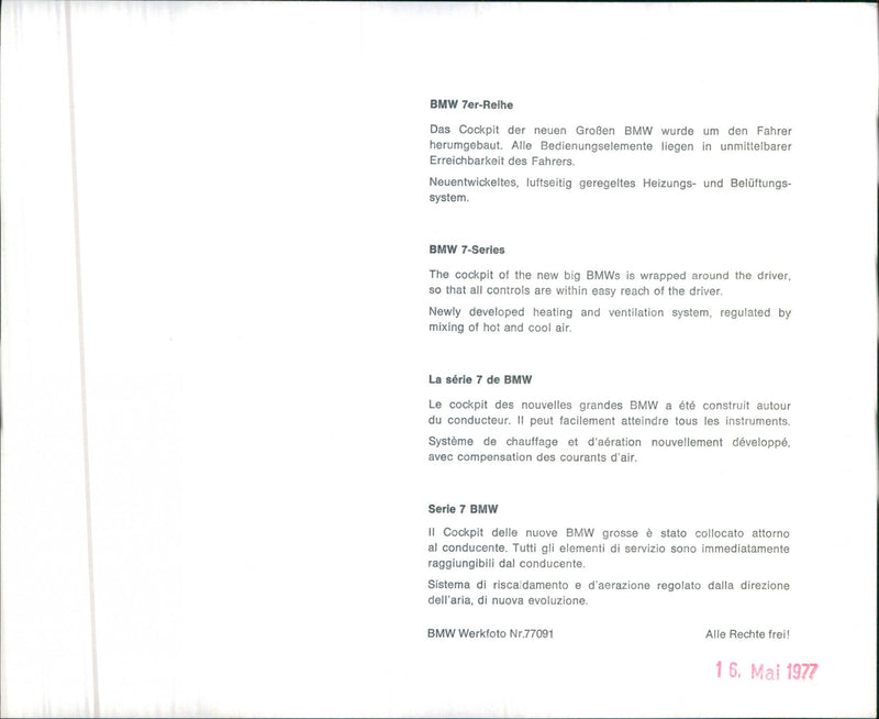 BMW 7-Series - Vintage Photograph