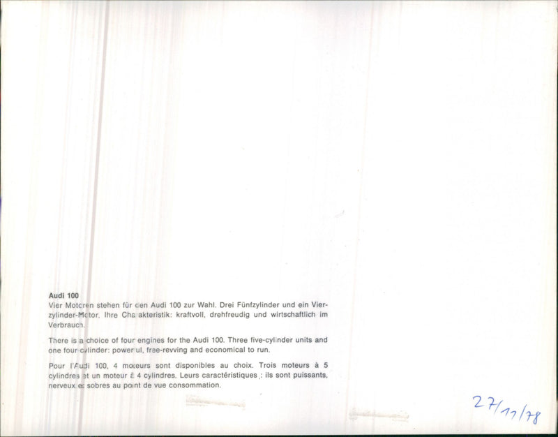 Audi 100 - Vintage Photograph