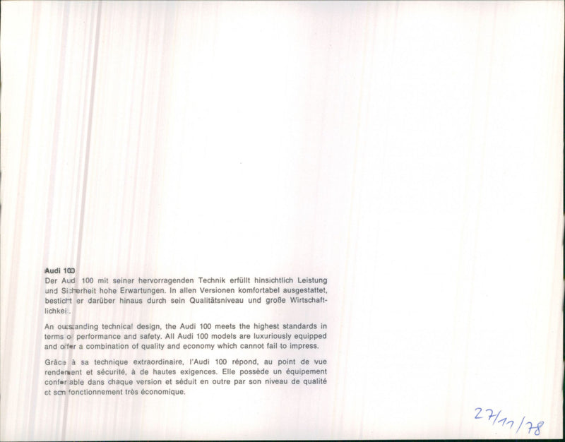 Audi 100 - Vintage Photograph