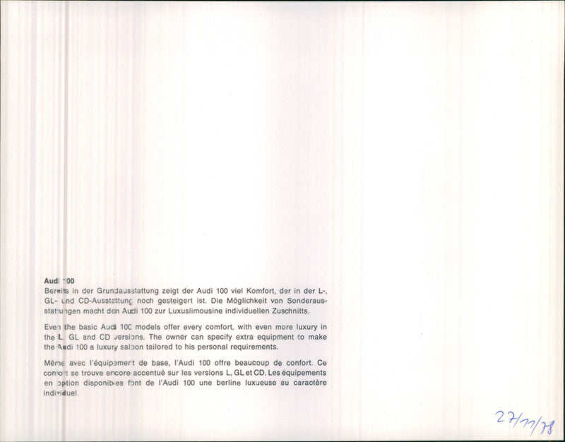 Audi 100 - Vintage Photograph