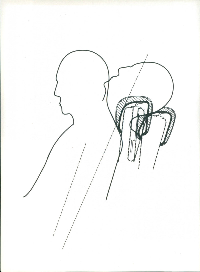 1980 Saab models headrest positioning - Vintage Photograph