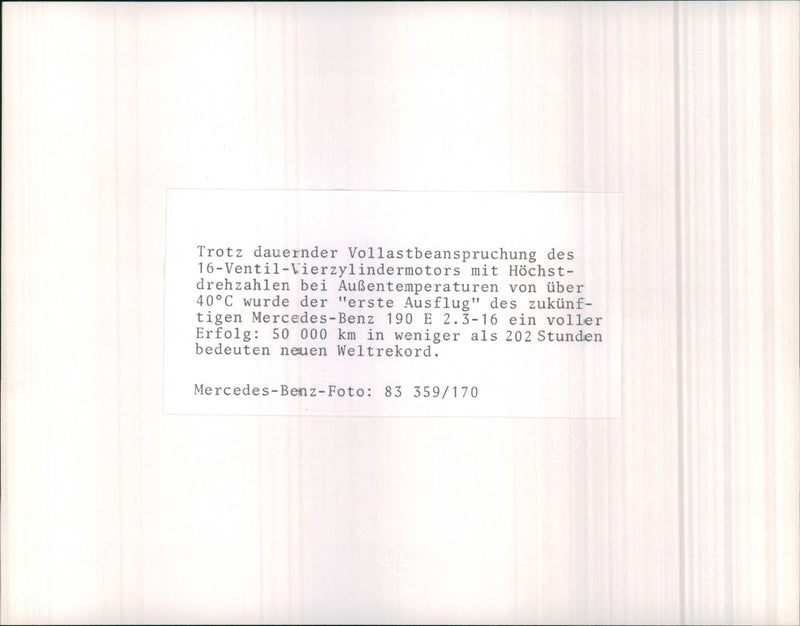 Mercedes Benz 190E 2.3-16 - Vintage Photograph