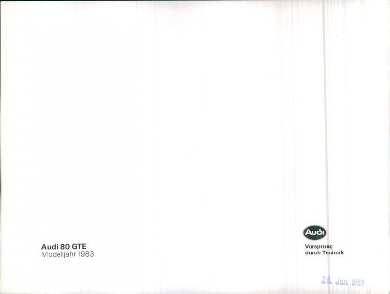 Audi 80 GTE 1983 - Vintage Photograph