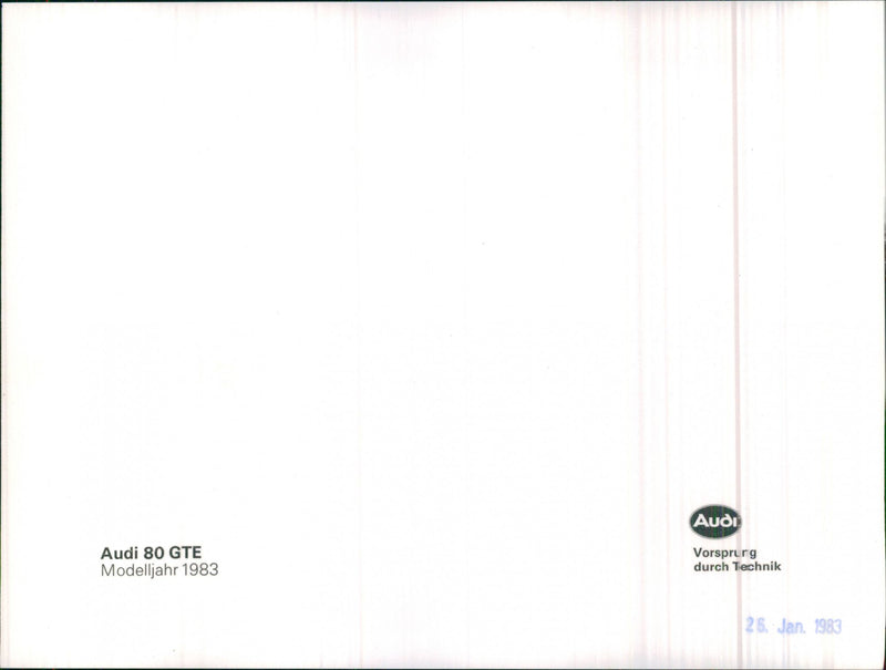 Audi 80 GTE 1983 - Vintage Photograph