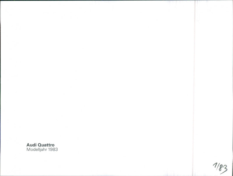 Audi Quattro - Vintage Photograph