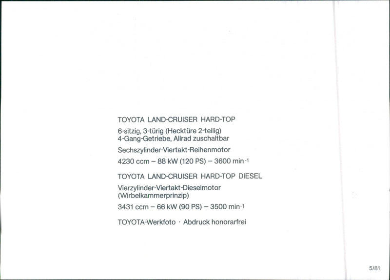 Toyota Land Cruiser Hardtop - Vintage Photograph