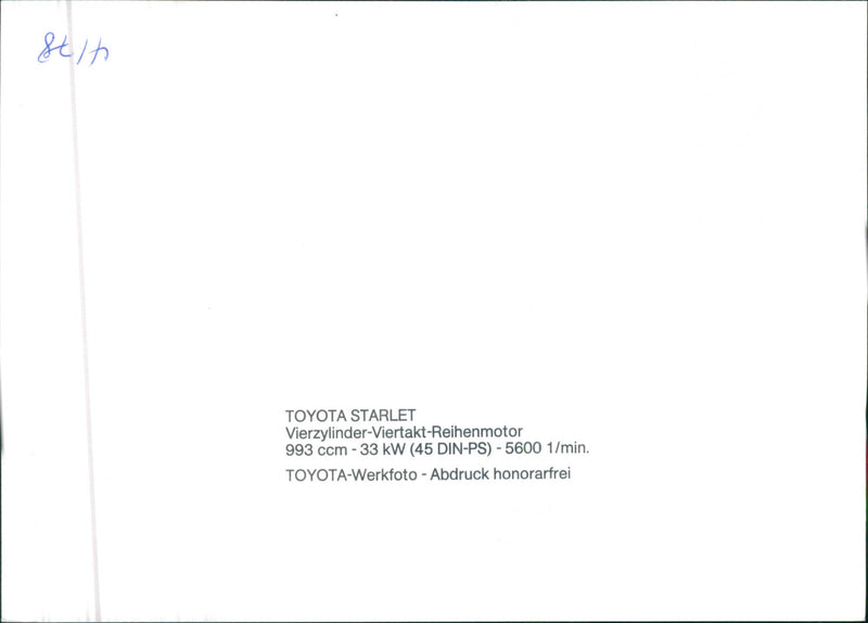 Toyota Starlet - Vintage Photograph