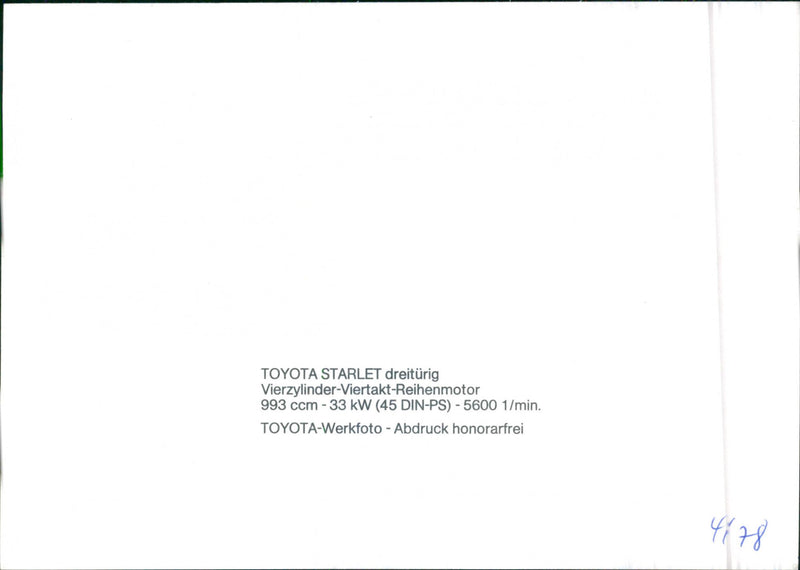 Toyota Starlet - Vintage Photograph