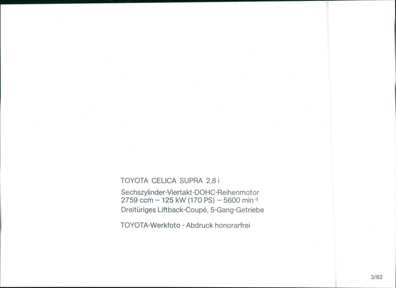 Toyota Celica Supra 2,8i - Vintage Photograph