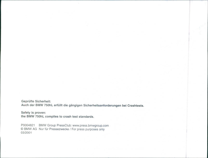 BMW 750hL - Vintage Photograph