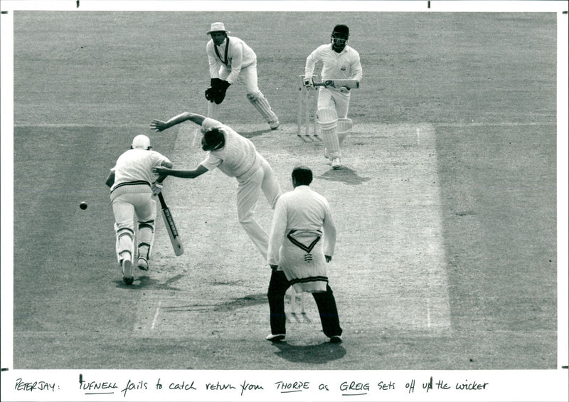 Phil Tuffnell, Graham Thorpe and Tony Greig - Vintage Photograph