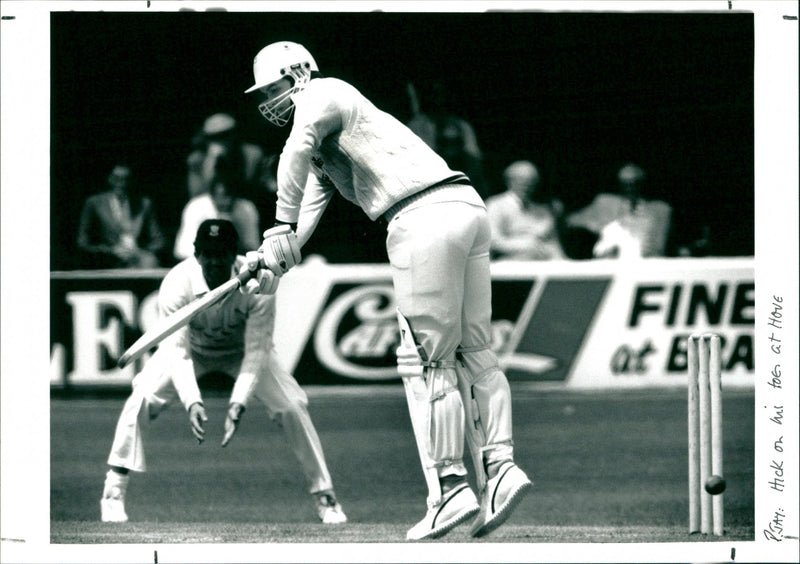 Hick on his toes at Hove - Vintage Photograph