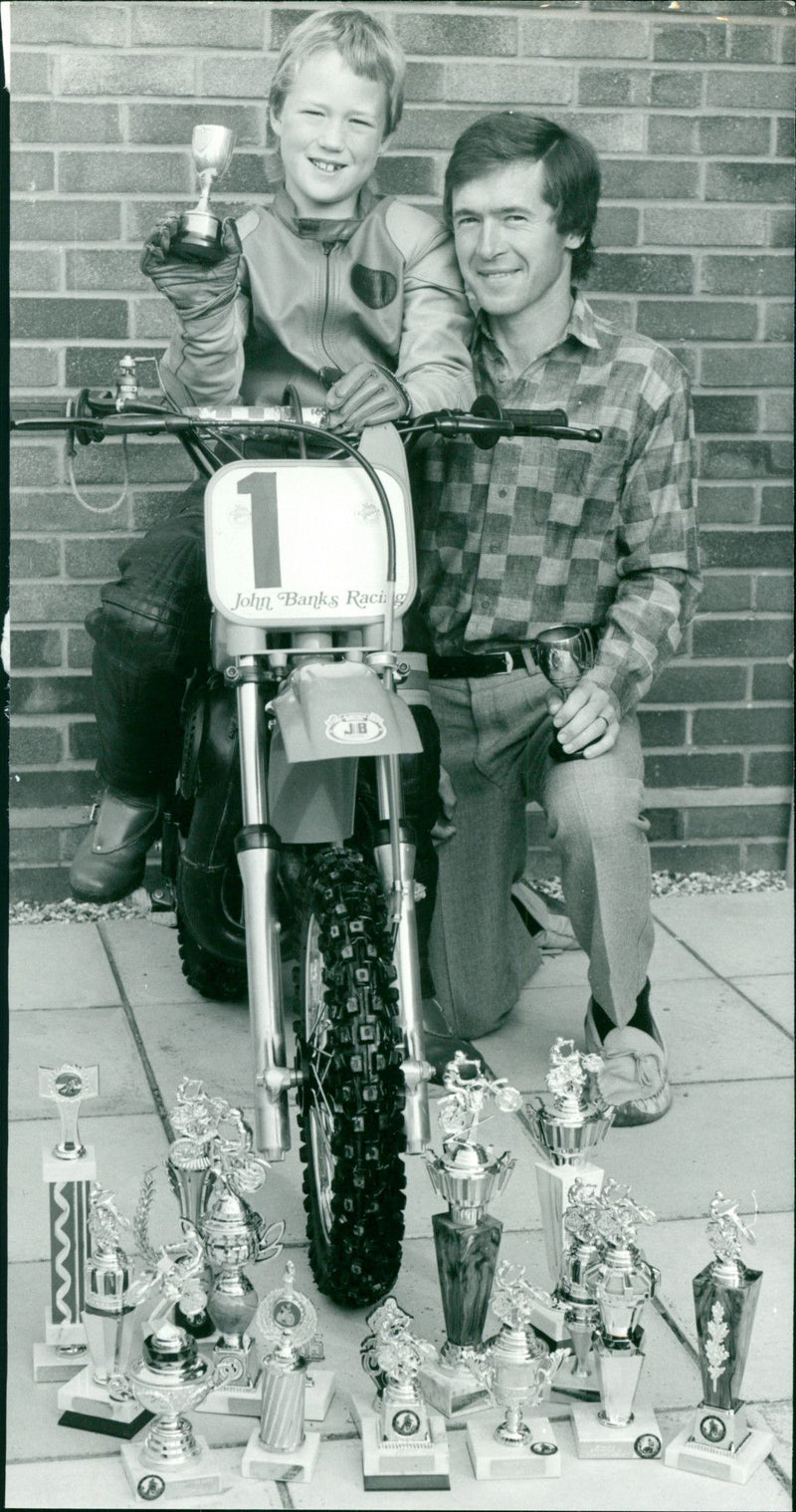 Mike and his father, Leigh Lanham - Vintage Photograph