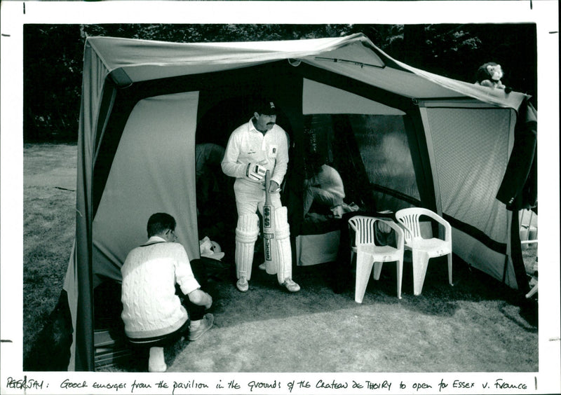 Gooch emerges from the pavilion - Vintage Photograph