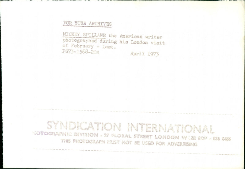 Mickey Spillane - Vintage Photograph