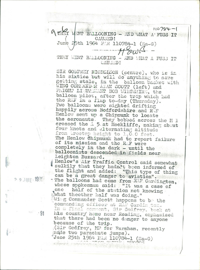 Sir Godfrey Nickolson, Wing CDR Alan Scott & Flight Lt. Bob Wiltshire - Vintage Photograph