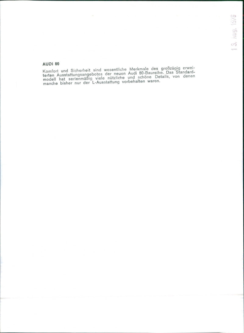 Audi 80 - Vintage Photograph