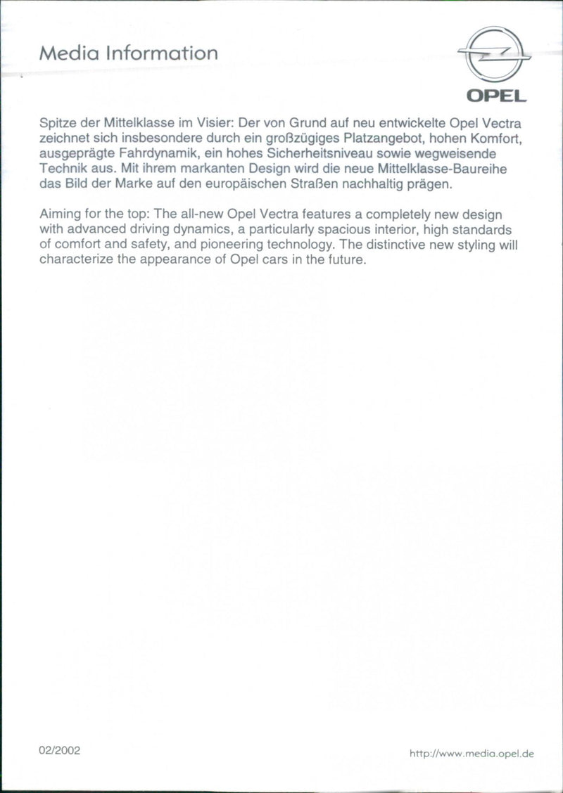 Opel Vectra 2002 - Vintage Photograph