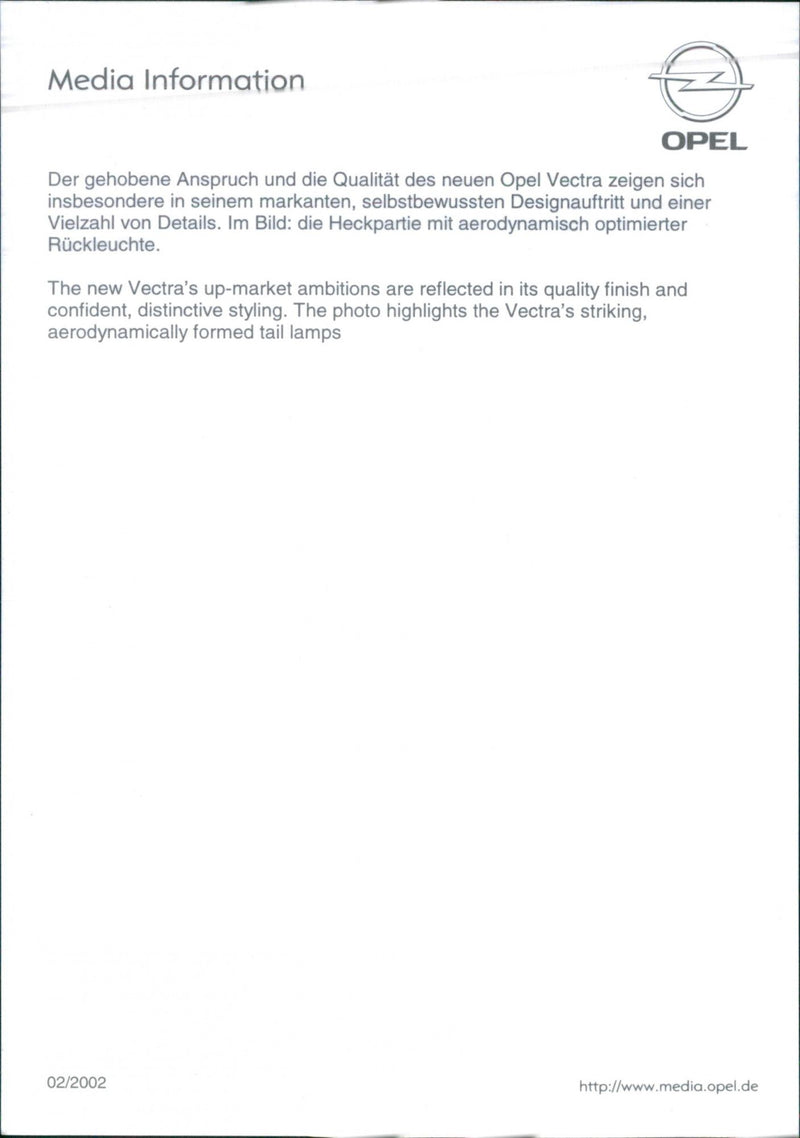 Opel vectra Tail Lamp - Vintage Photograph