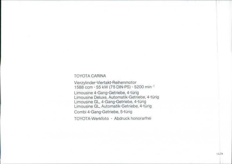 Toyota Carina - Vintage Photograph