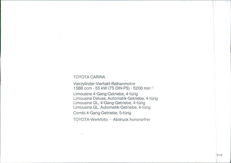 Toyota Carina - Vintage Photograph