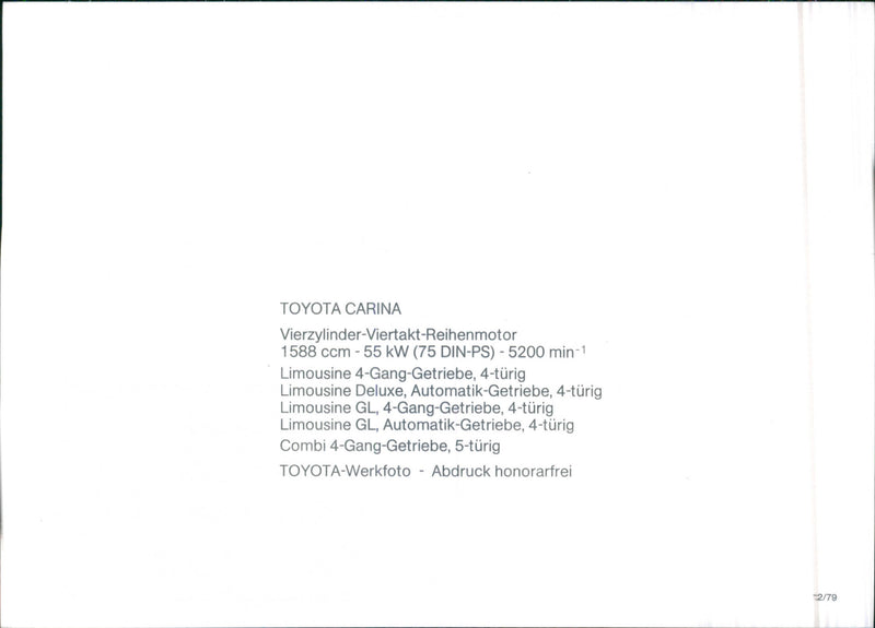 Toyota Carina Engine - Vintage Photograph